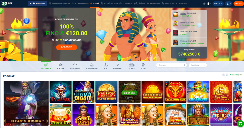 20bet casinò online
